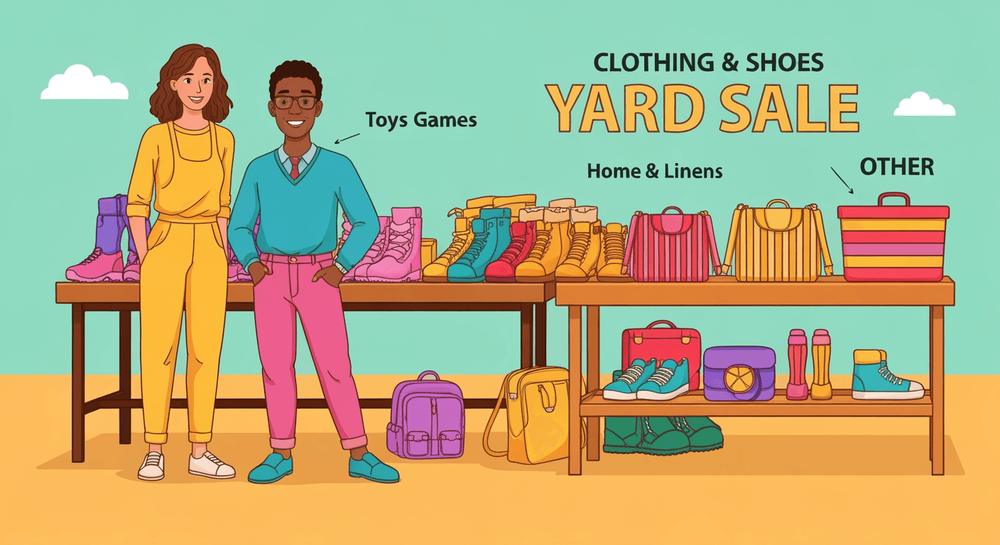 AI-generated illustration of a yard sale