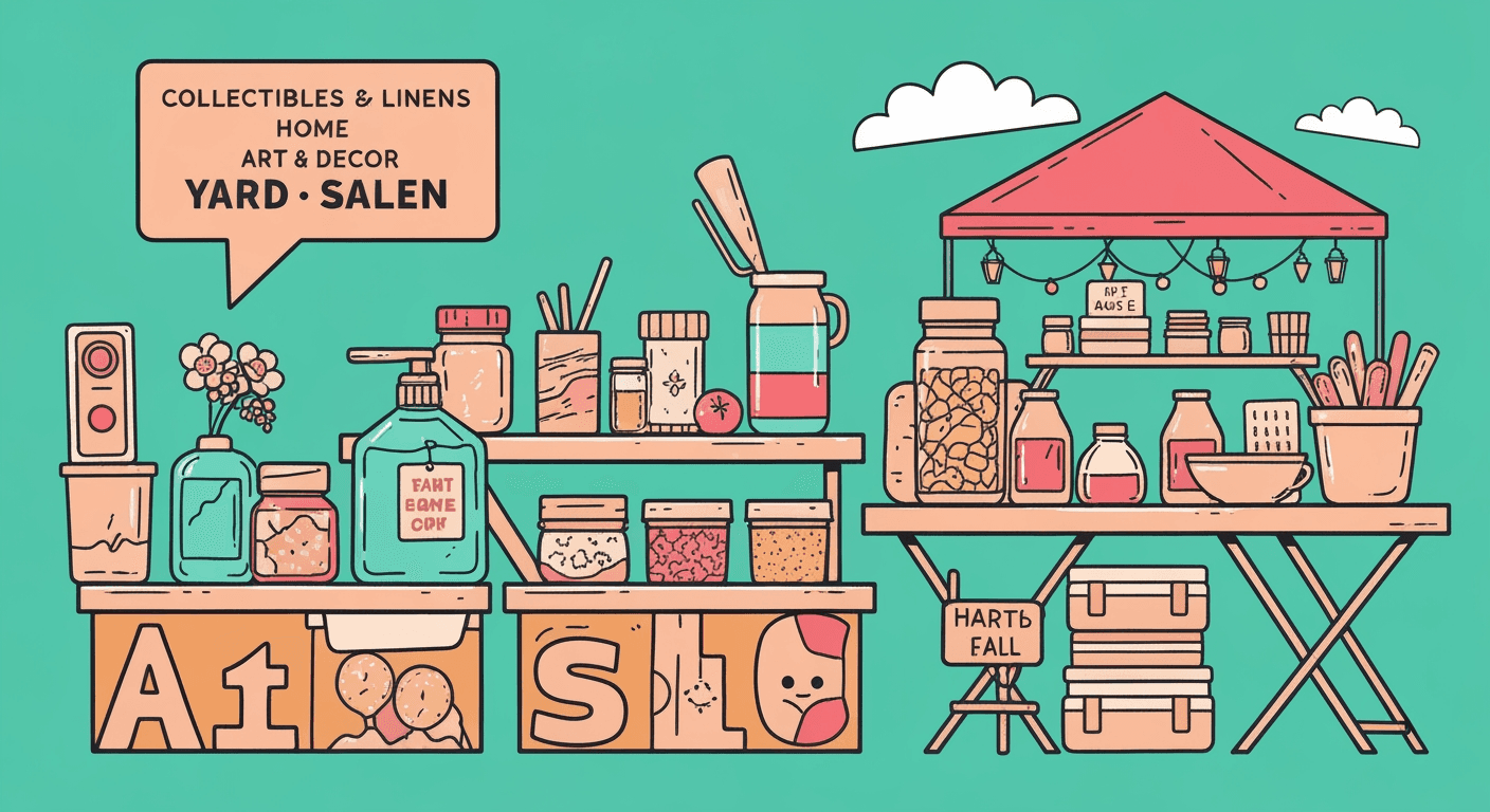 AI-generated illustration of a yard sale