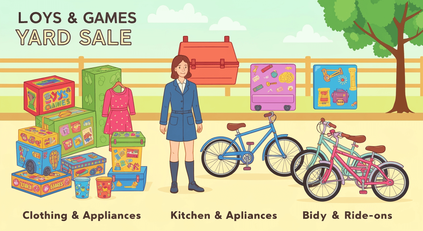 AI-generated yard sale illustration