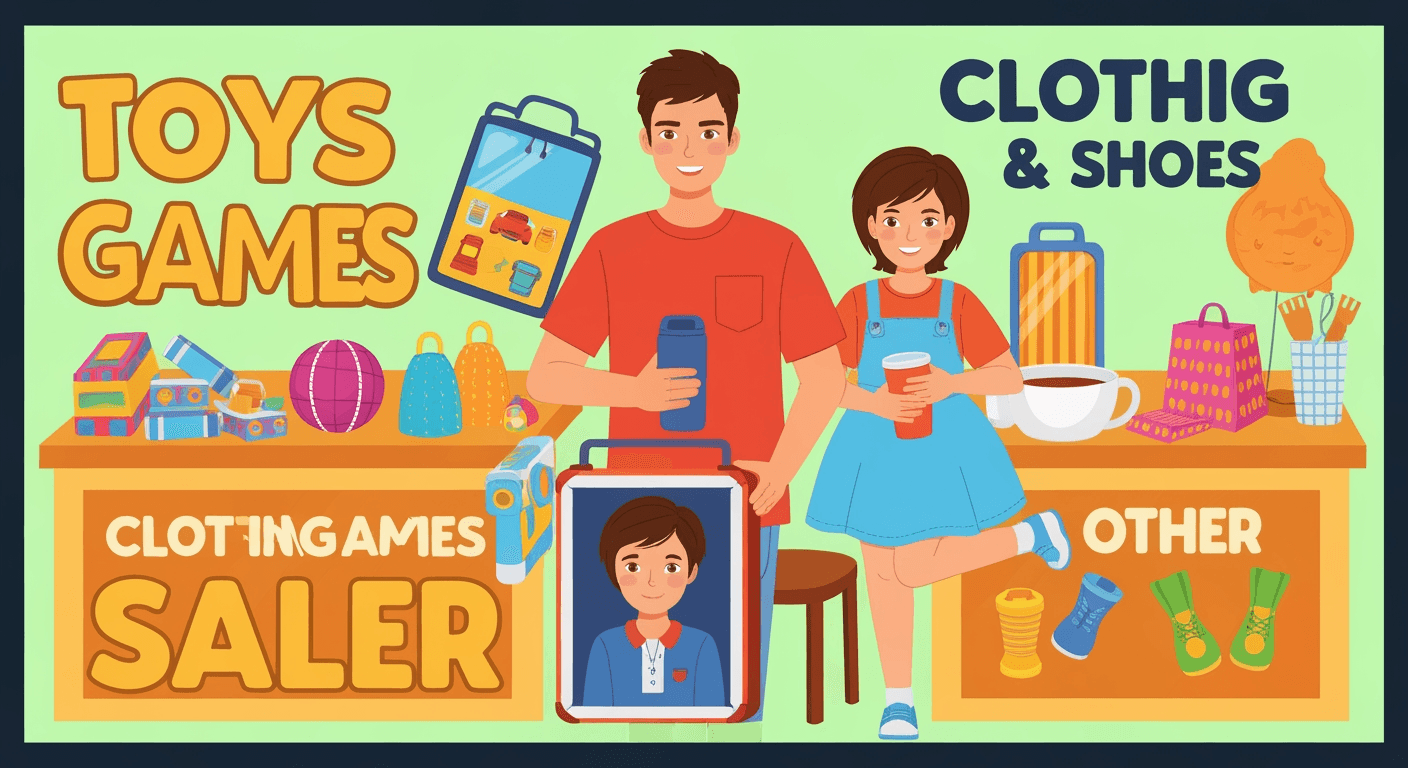 AI-generated illustration of a yard sale