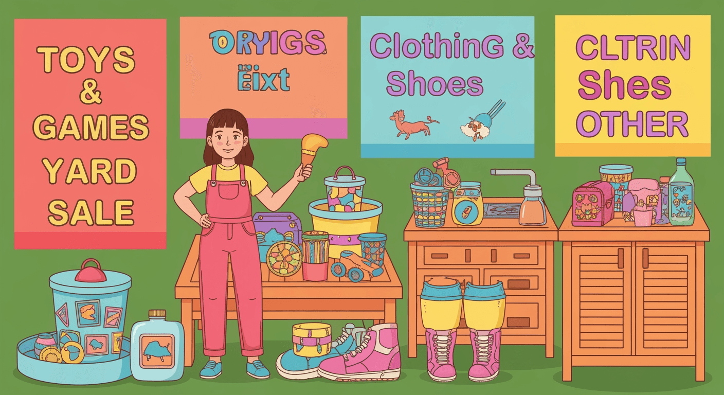 AI-generated illustration of a garage sale