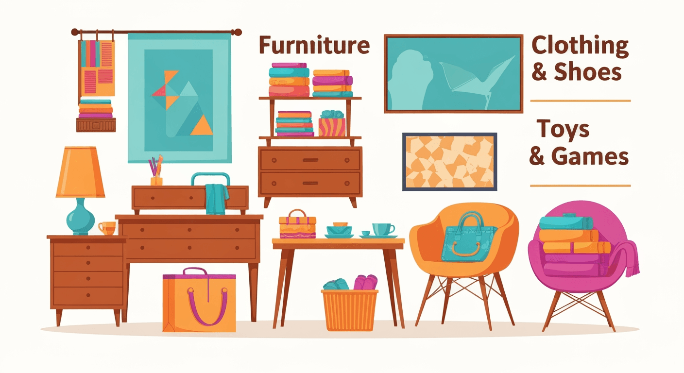 AI-generated illustration of a garage sale