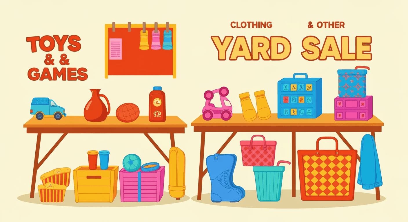 AI-generated illustration of a yard sale
