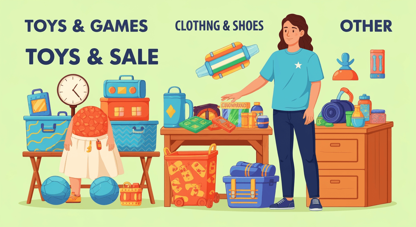 AI-generated illustration of a garage sale