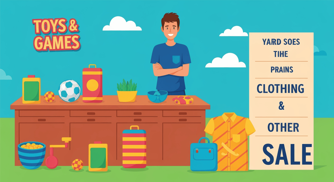 AI-generated illustration of a garage sale