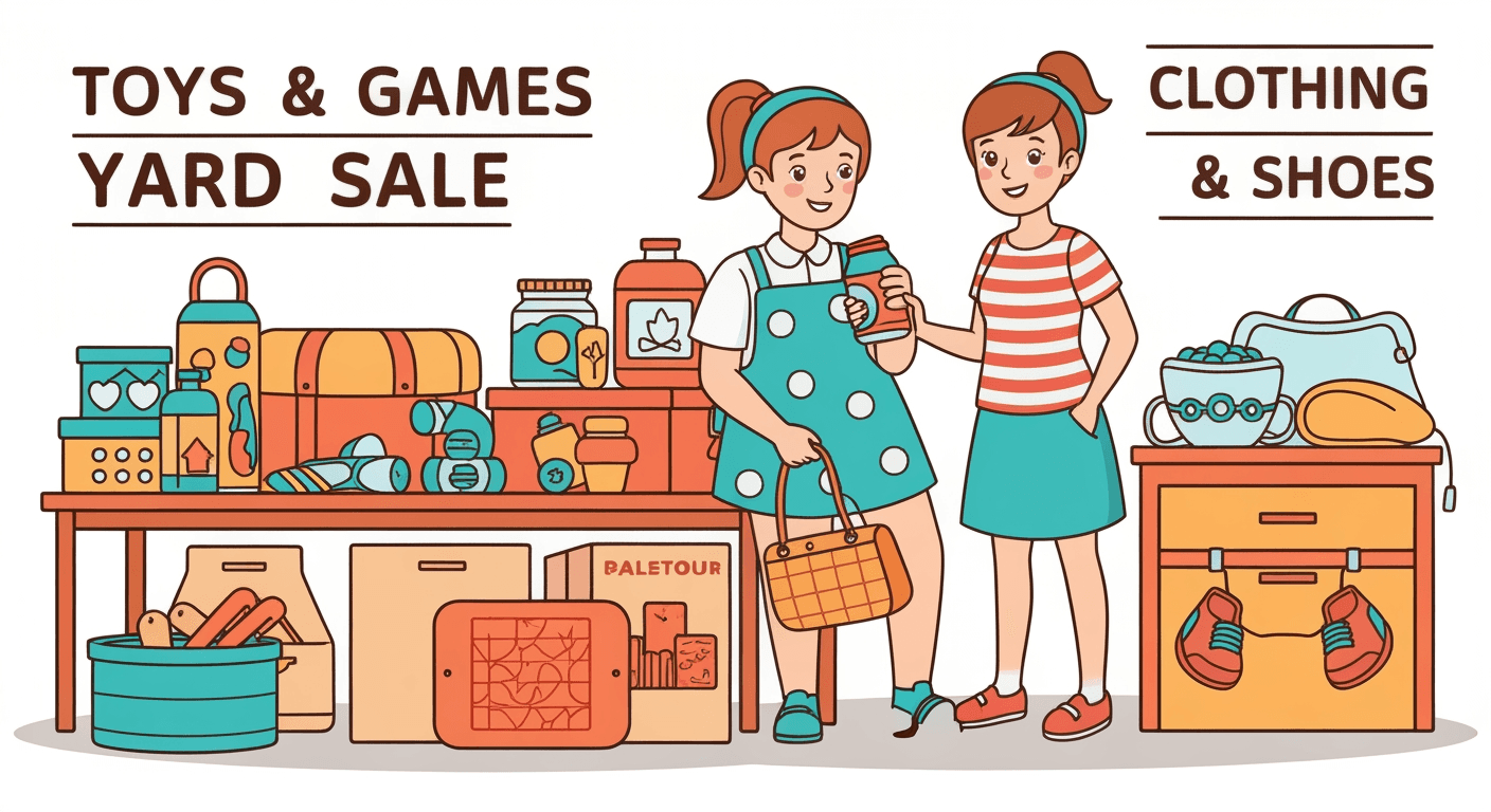 AI-generated illustration of a yard sale