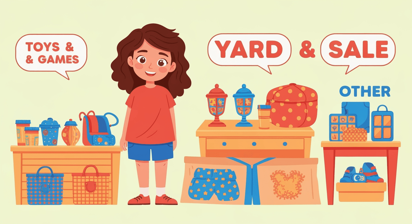 AI-generated illustration of a garage sale