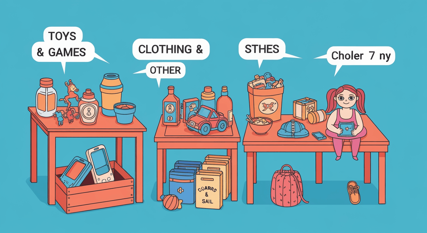 AI-generated illustration of a moving sale