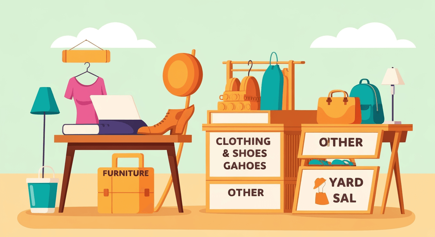 AI-generated illustration of a garage sale