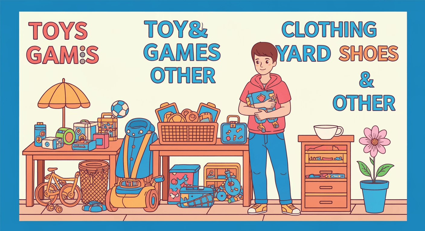 AI-generated illustration of a moving sale