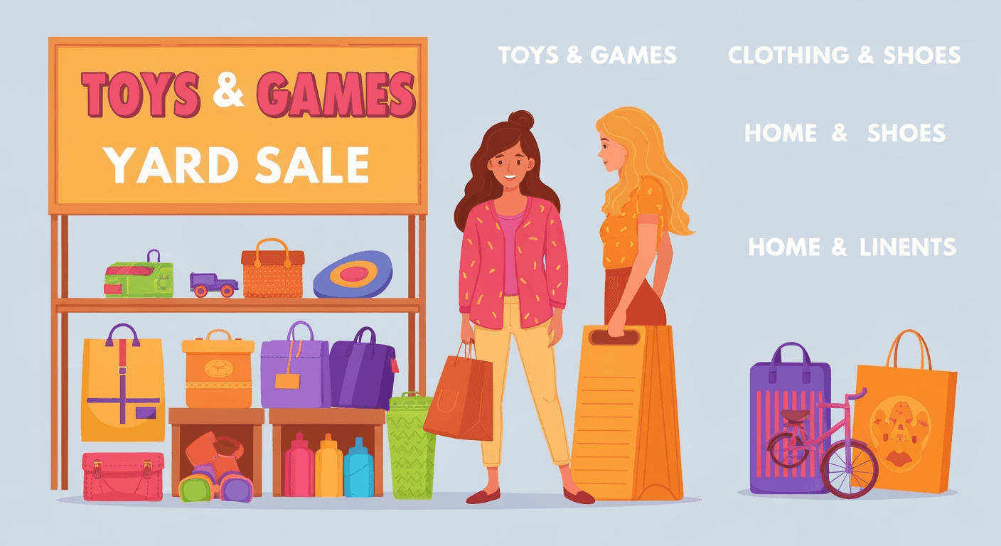 AI-generated illustration of a yard sale