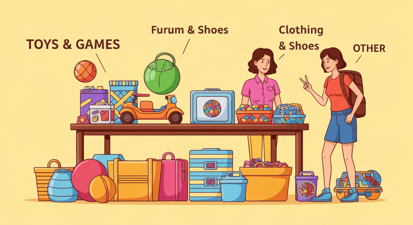 AI-generated illustration of a garage sale