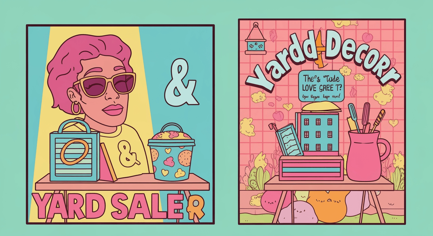 AI-generated illustration of a yard sale