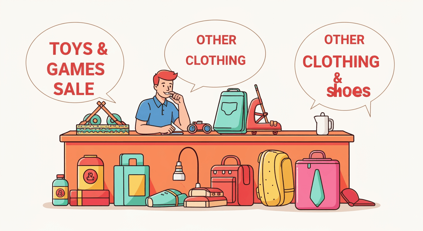 AI-generated illustration of a moving sale