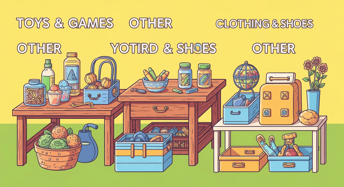 AI-generated yard sale illustration