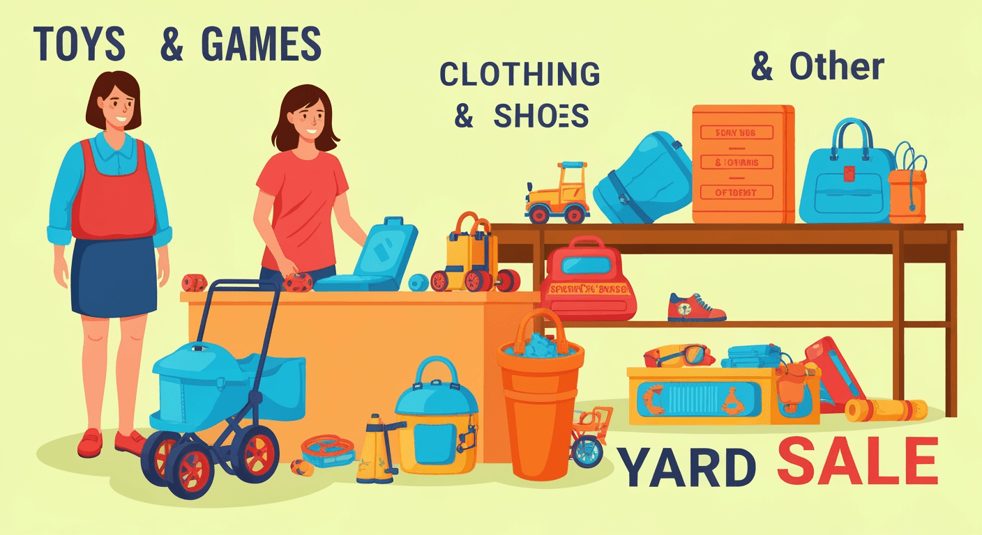 AI-generated illustration of a yard sale