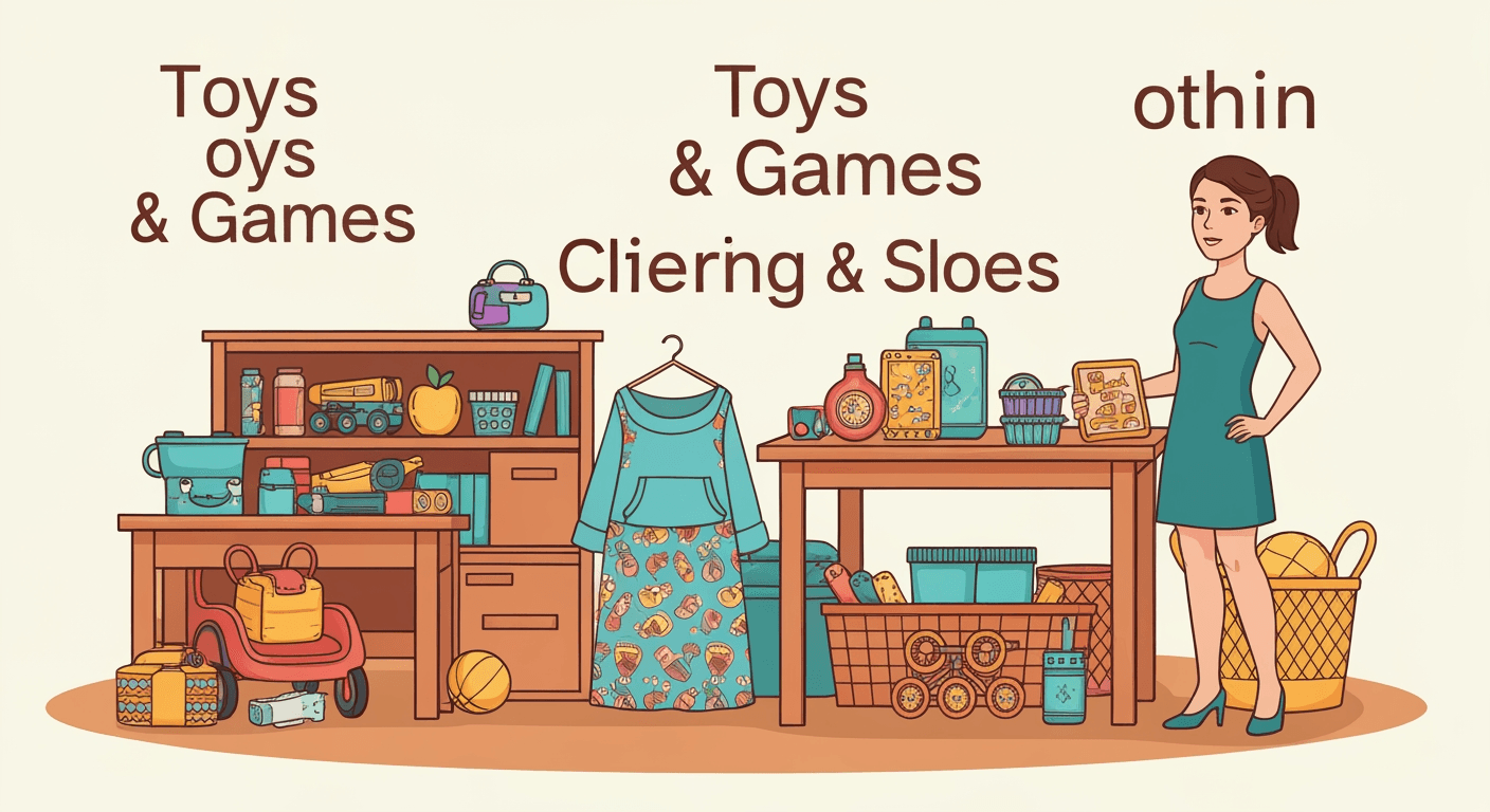 AI-generated illustration of a yard sale