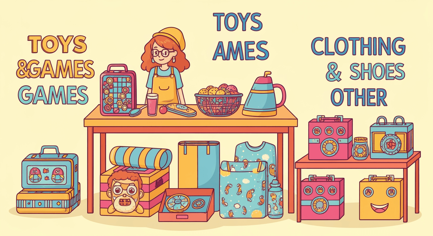 AI-generated illustration of a garage sale