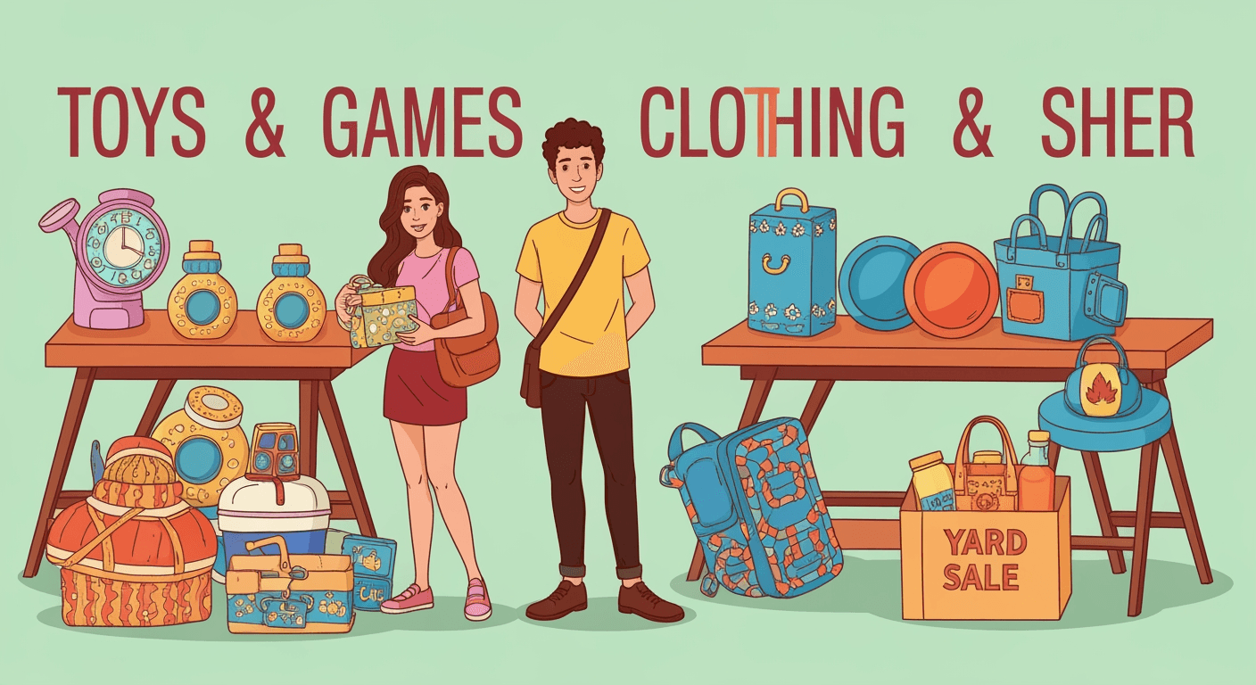 AI-generated illustration of a garage sale