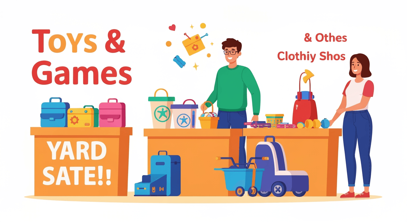 AI-generated illustration of a garage sale