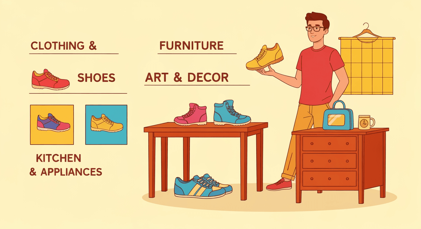 AI-generated yard sale illustration