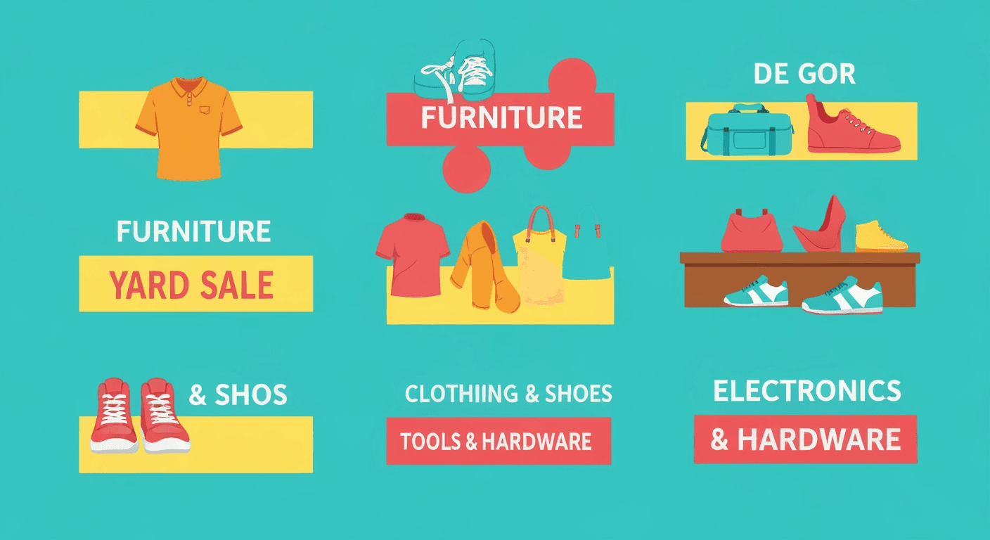 AI-generated yard sale illustration